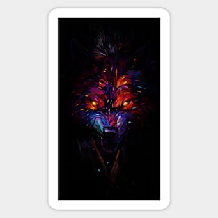 Black Wolf Abstract Sticker